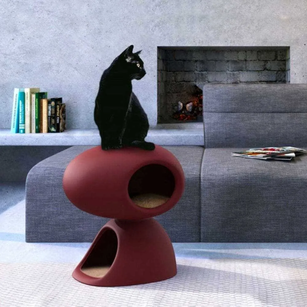 Qeeboo Cat Cave kennel for cats bordeaux