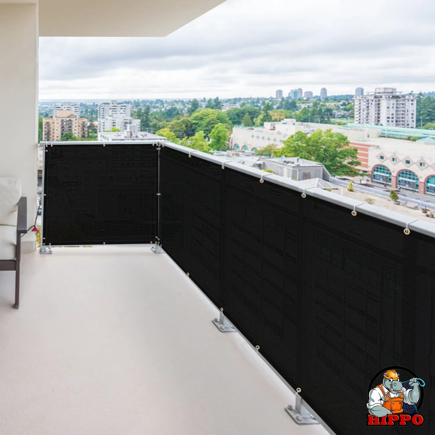 Self Folded Balcony Safety Net - High Vision Block