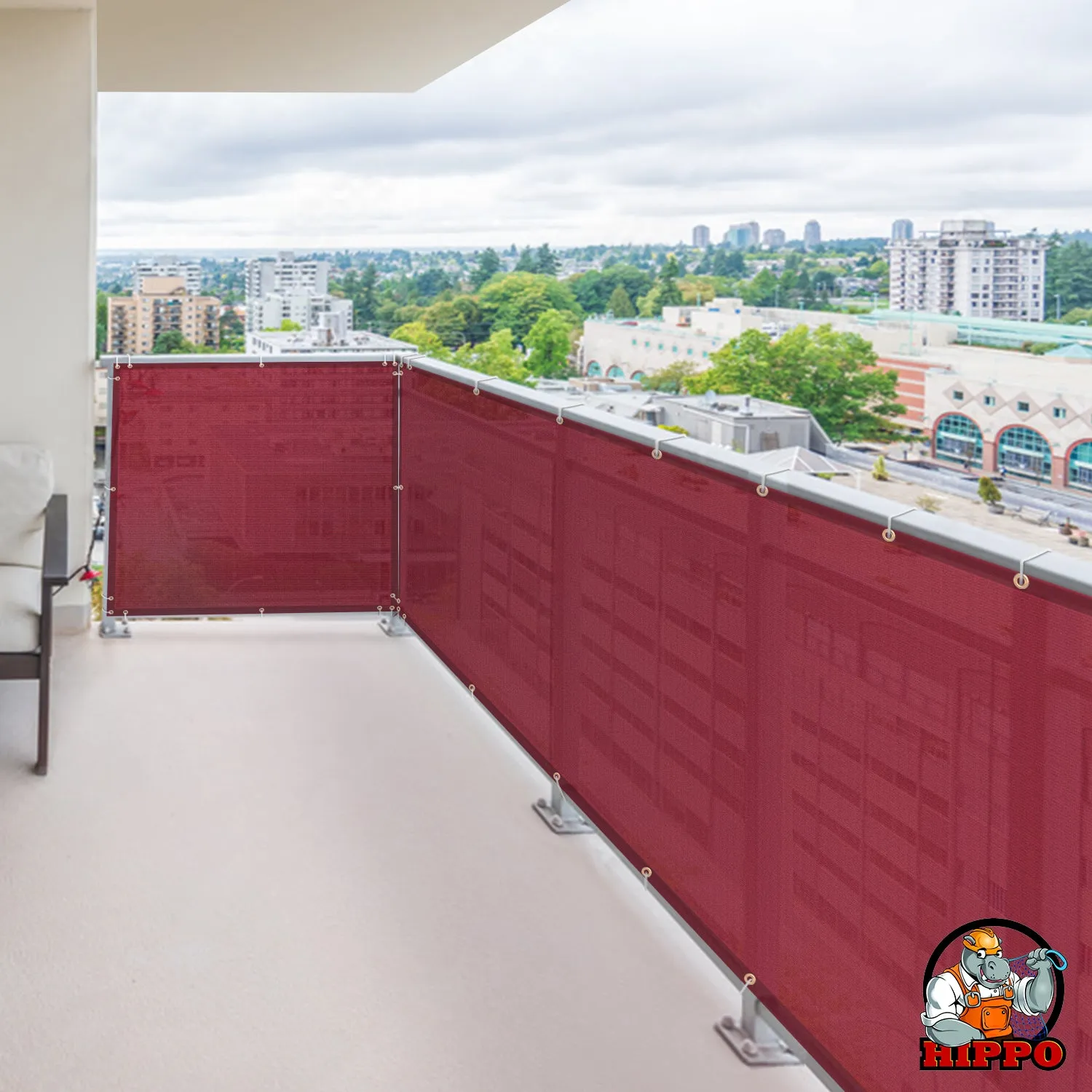 Self Folded Balcony Safety Net - High Vision Block