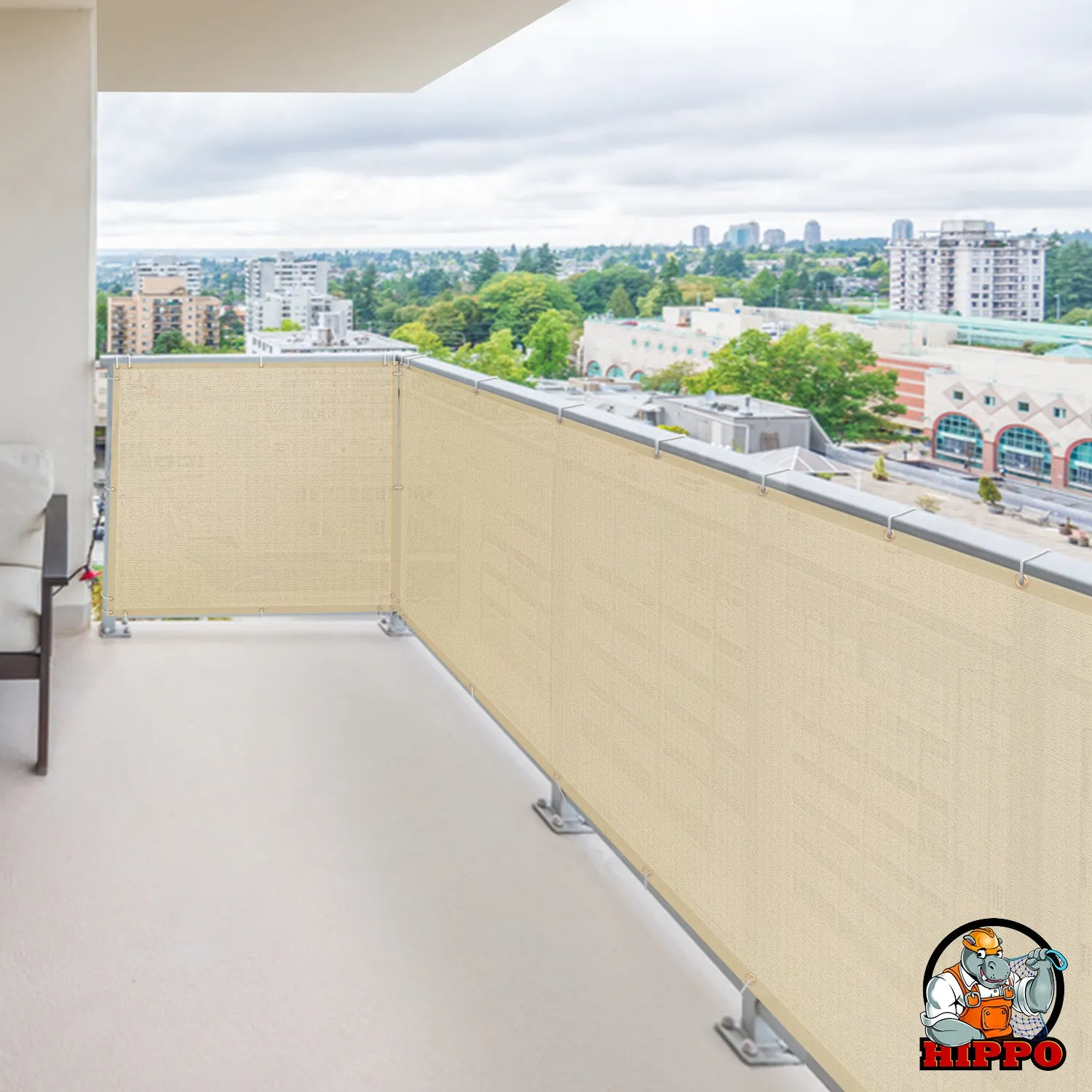 Self Folded Balcony Safety Net - High Vision Block