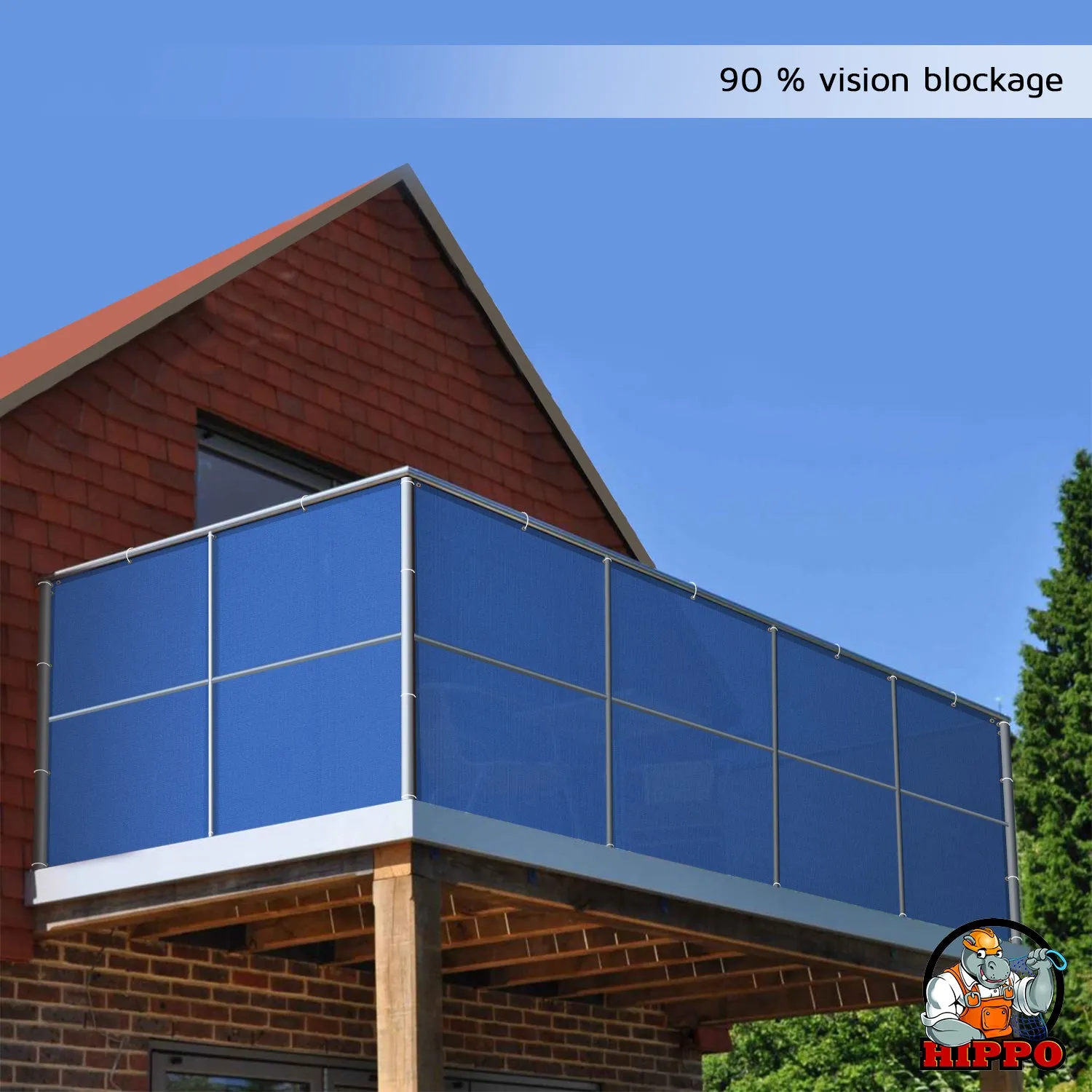 Self Folded Balcony Safety Net - High Vision Block