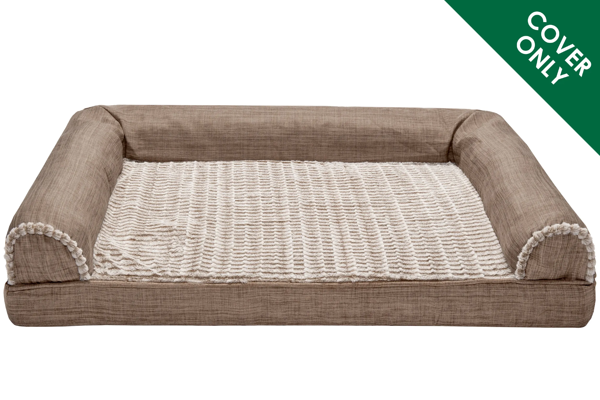Sofa Dog Bed - Luxe Fur & Performance Linen - Cover