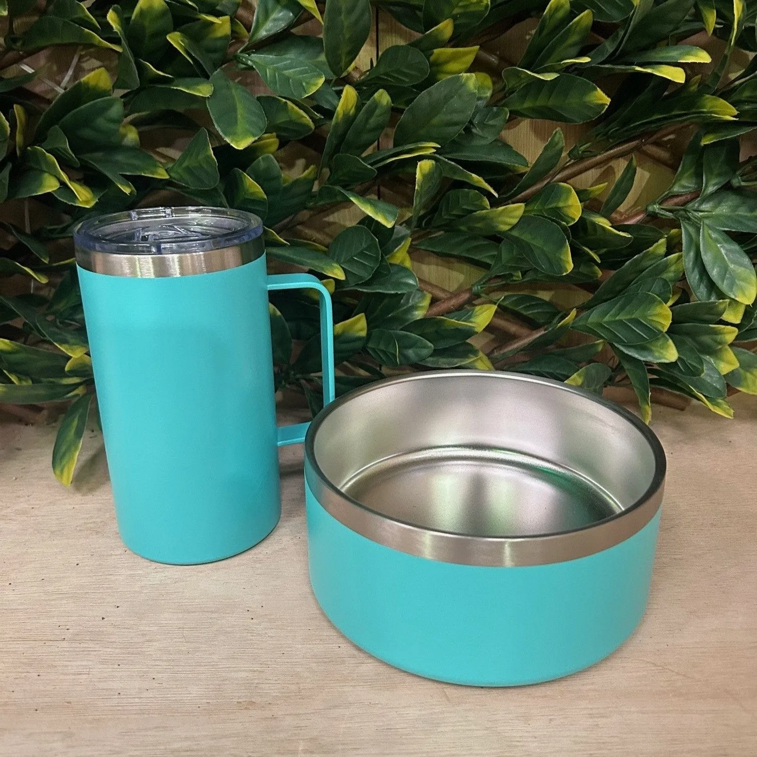 Stainless Steel Non-Slip Dog Bowl and Thermo mug