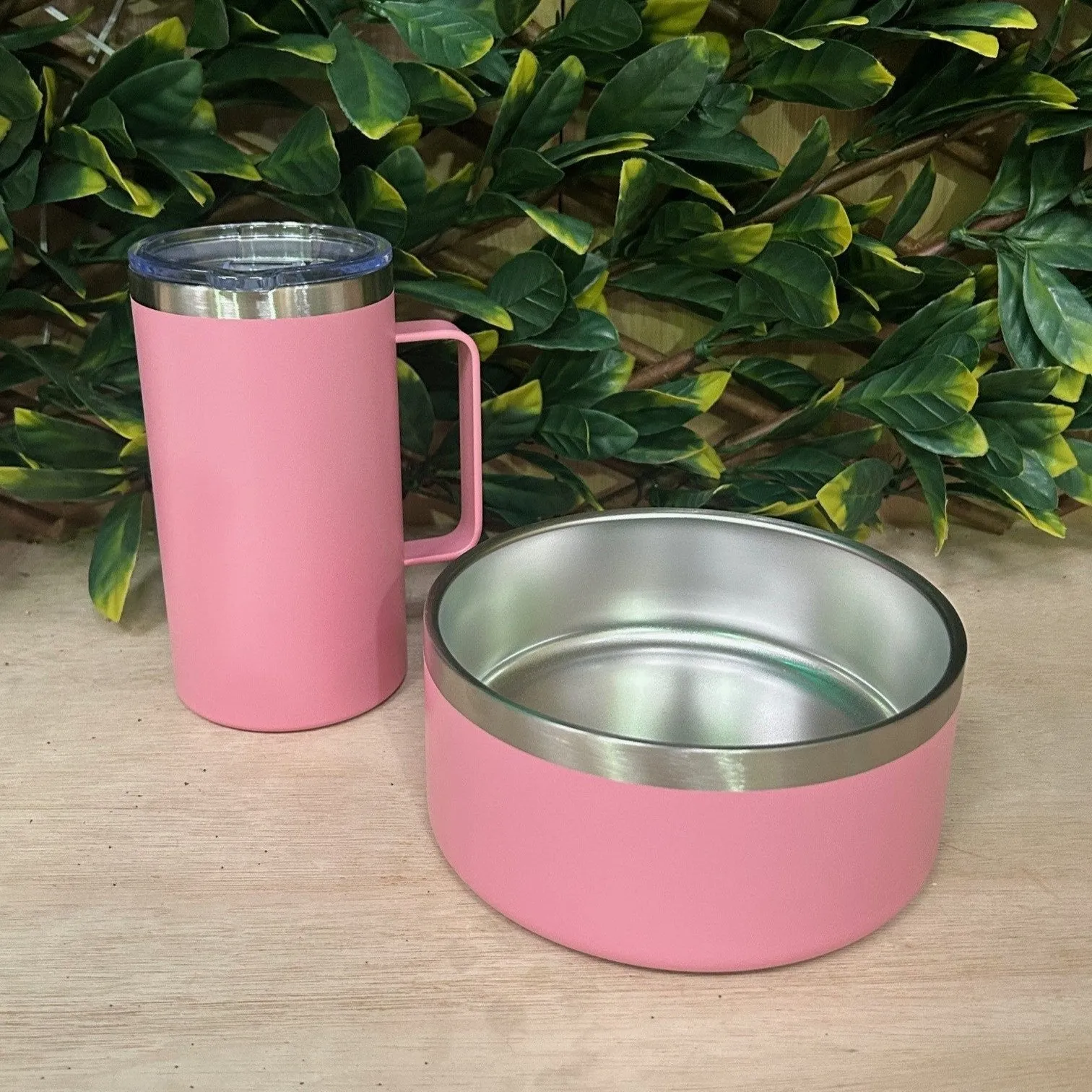 Stainless Steel Non-Slip Dog Bowl and Thermo mug