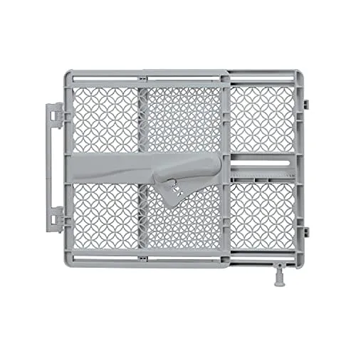 Summer Infant Indoor & Outdoor Multi Function Walk-Thru Baby Gate, Fits Openings 27.5"-42" Wide, Gray Plastic, for Doorways and Stairways, 28” Tall Walk-Through Baby and Pet Gate