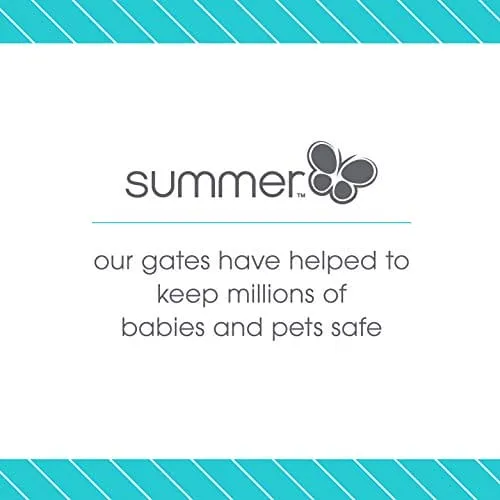 Summer Infant Indoor & Outdoor Multi Function Walk-Thru Baby Gate, Fits Openings 27.5"-42" Wide, Gray Plastic, for Doorways and Stairways, 28” Tall Walk-Through Baby and Pet Gate