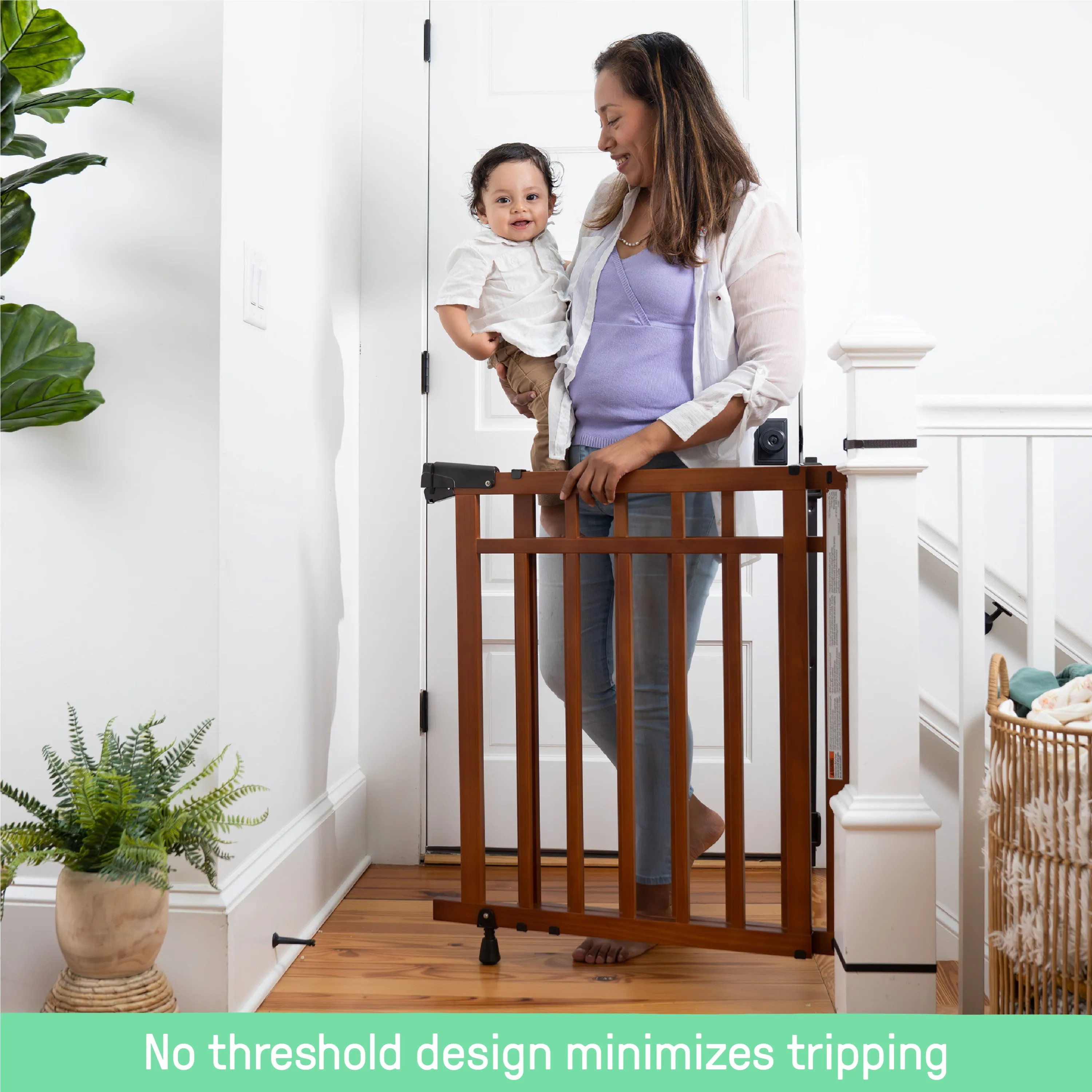 The Stairway  48W Series Pet and Baby Gate with Dual Banister Kit, Openings 32 to 48 Wide, 33" Tall