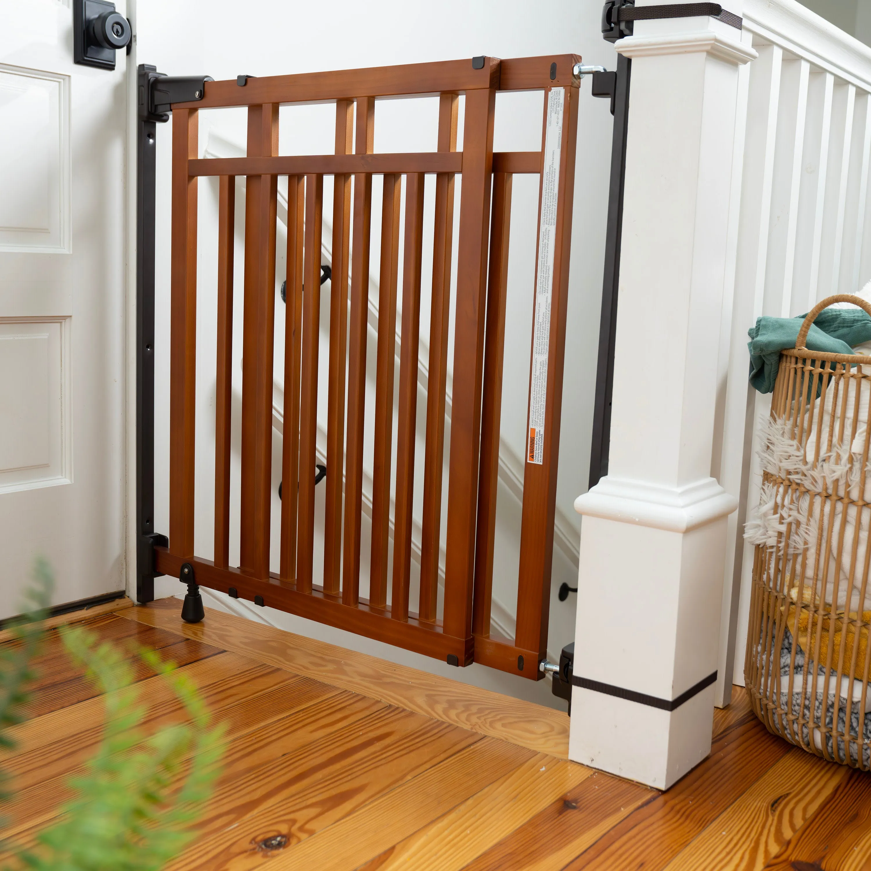 The Stairway  48W Series Pet and Baby Gate with Dual Banister Kit, Openings 32 to 48 Wide, 33" Tall