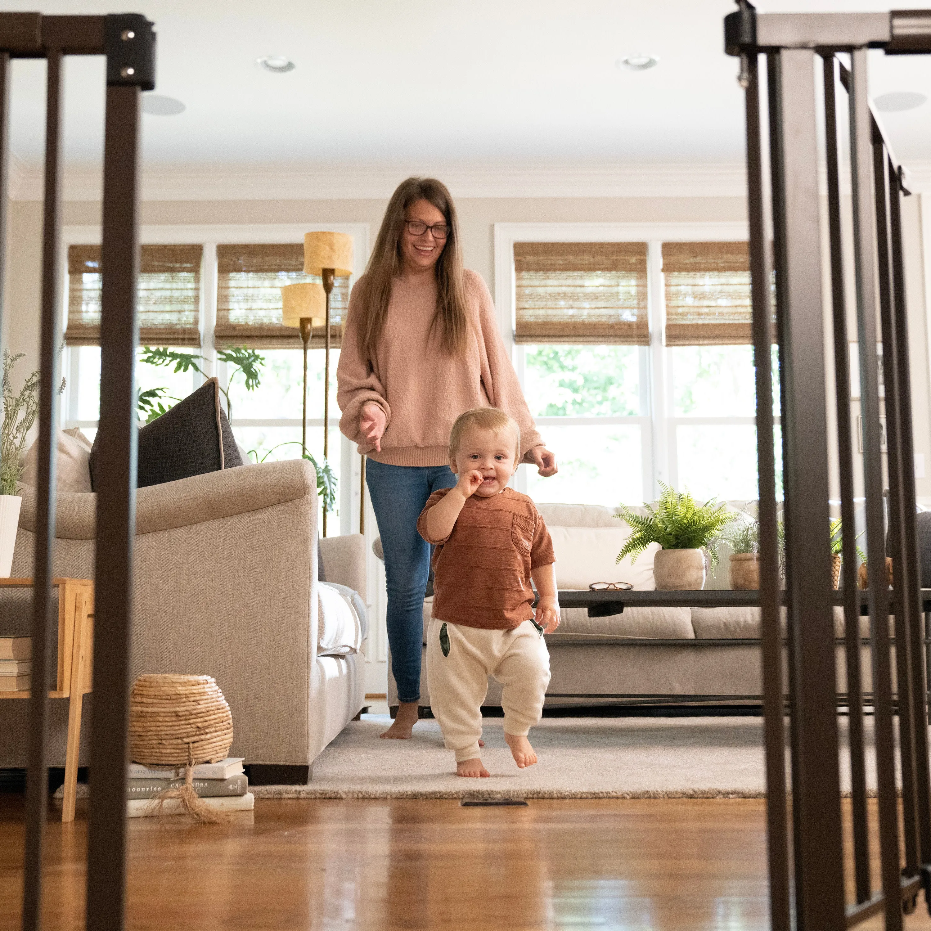The Thruway 72XW Series Pet and Baby Metal Gate, Openings 44-72 wide, 36" tall - Bronze