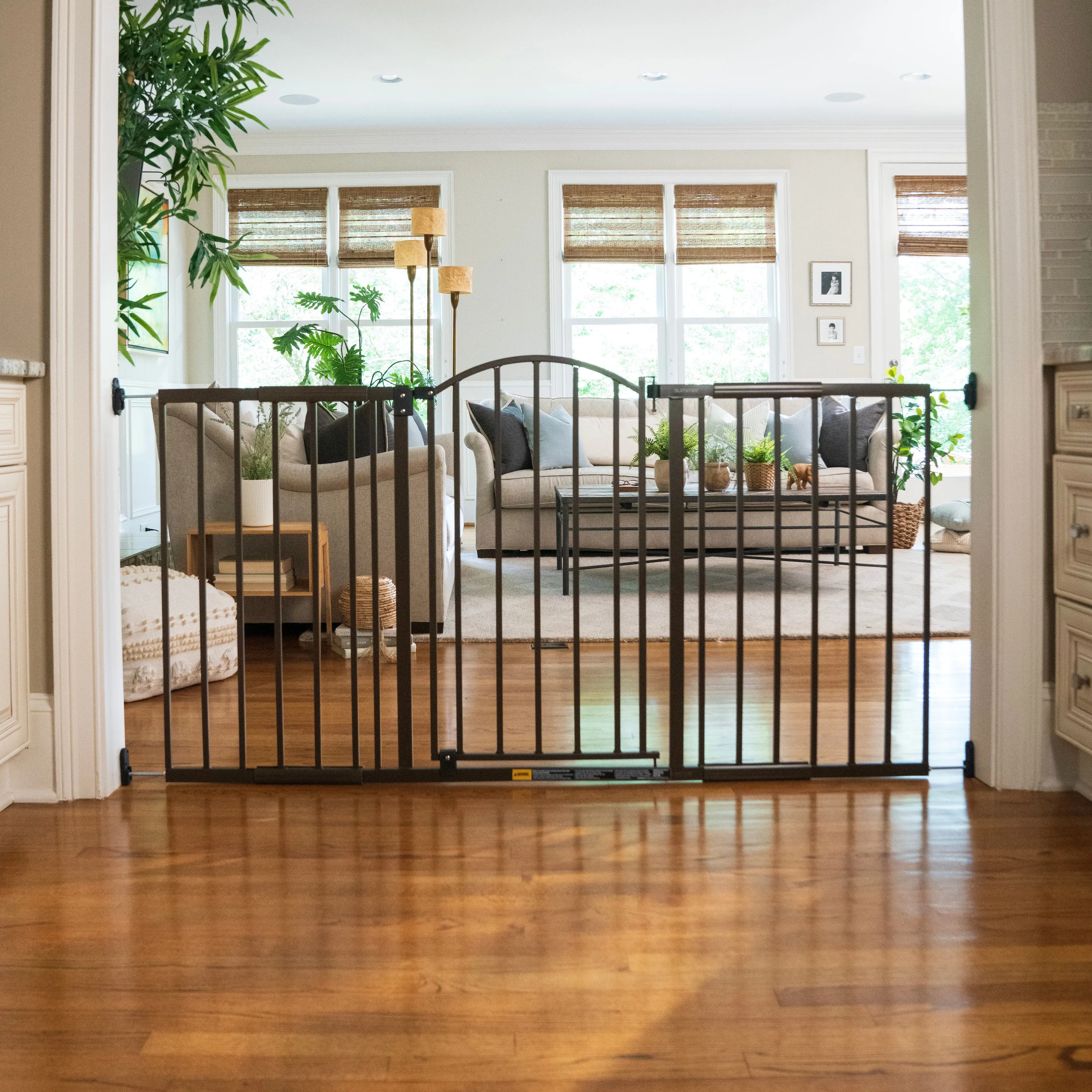The Thruway 72XW Series Pet and Baby Metal Gate, Openings 44-72 wide, 36" tall - Bronze
