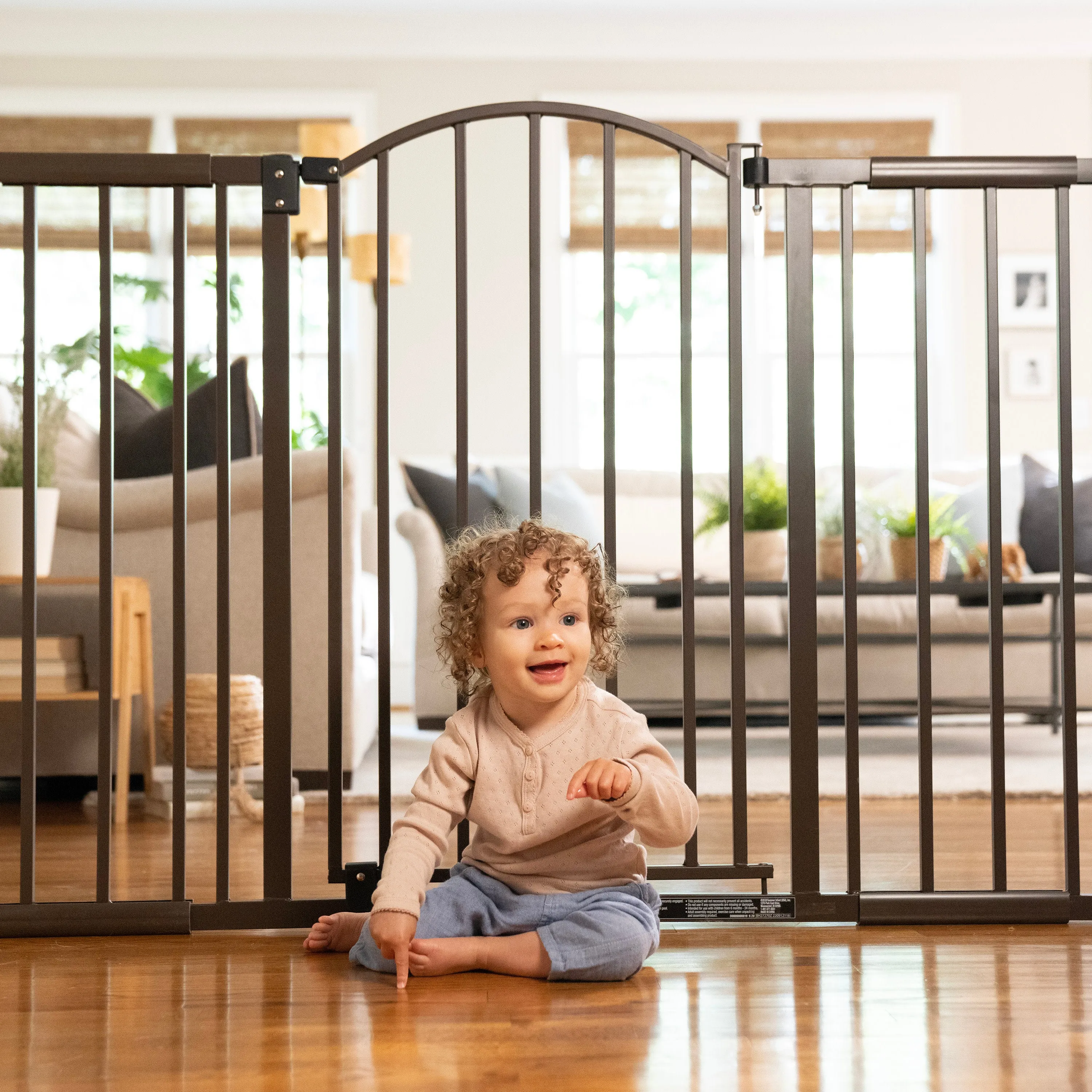 The Thruway 72XW Series Pet and Baby Metal Gate, Openings 44-72 wide, 36" tall - Bronze