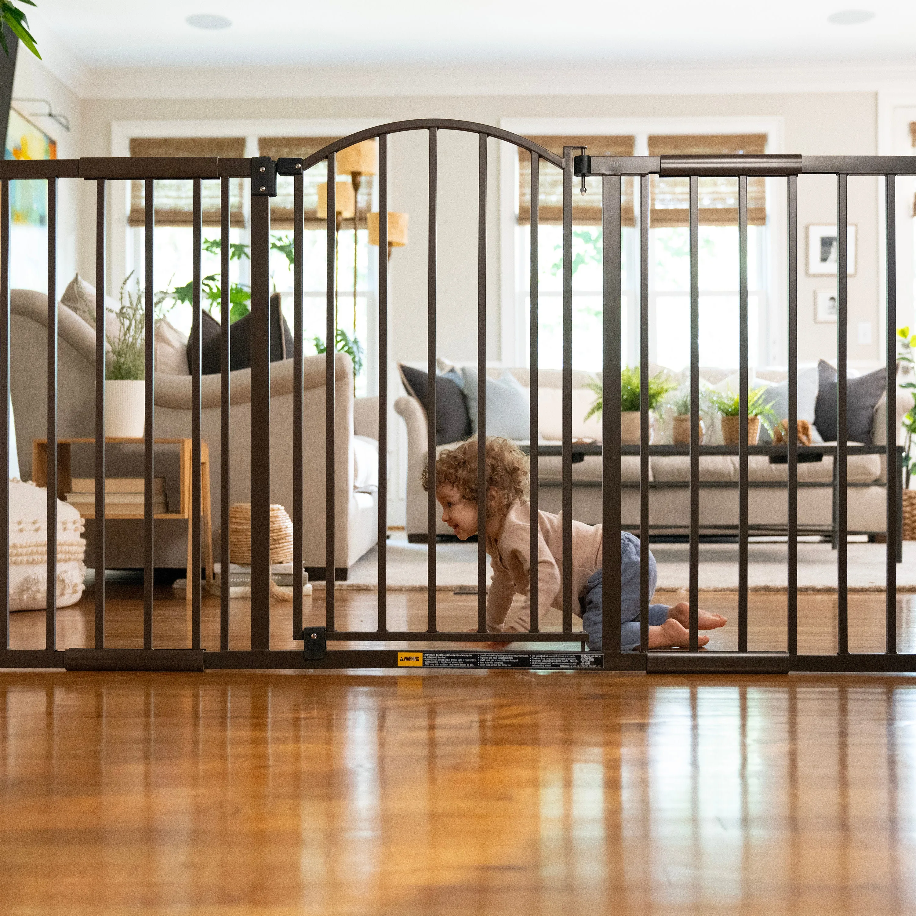 The Thruway 72XW Series Pet and Baby Metal Gate, Openings 44-72 wide, 36" tall - Bronze