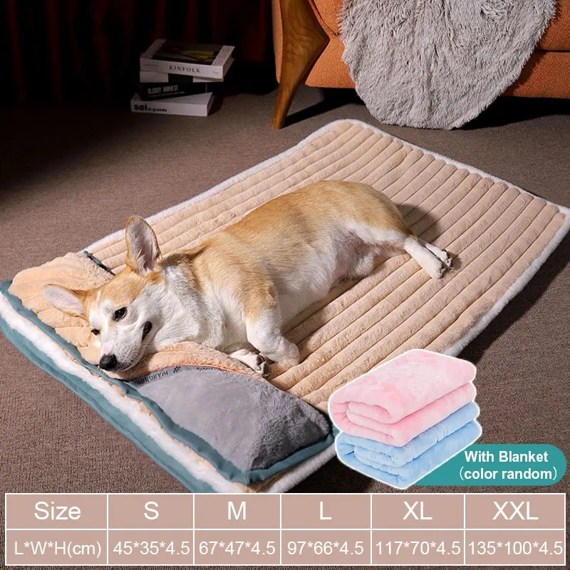 Ultimate Comfort for Your Furry Friends: Dog Bed Padded Cushion for Small Big Dogs - Super Soft Durable Mattress with Removable Pet Mat | Cozy Sleeping Beds and Houses for Cats