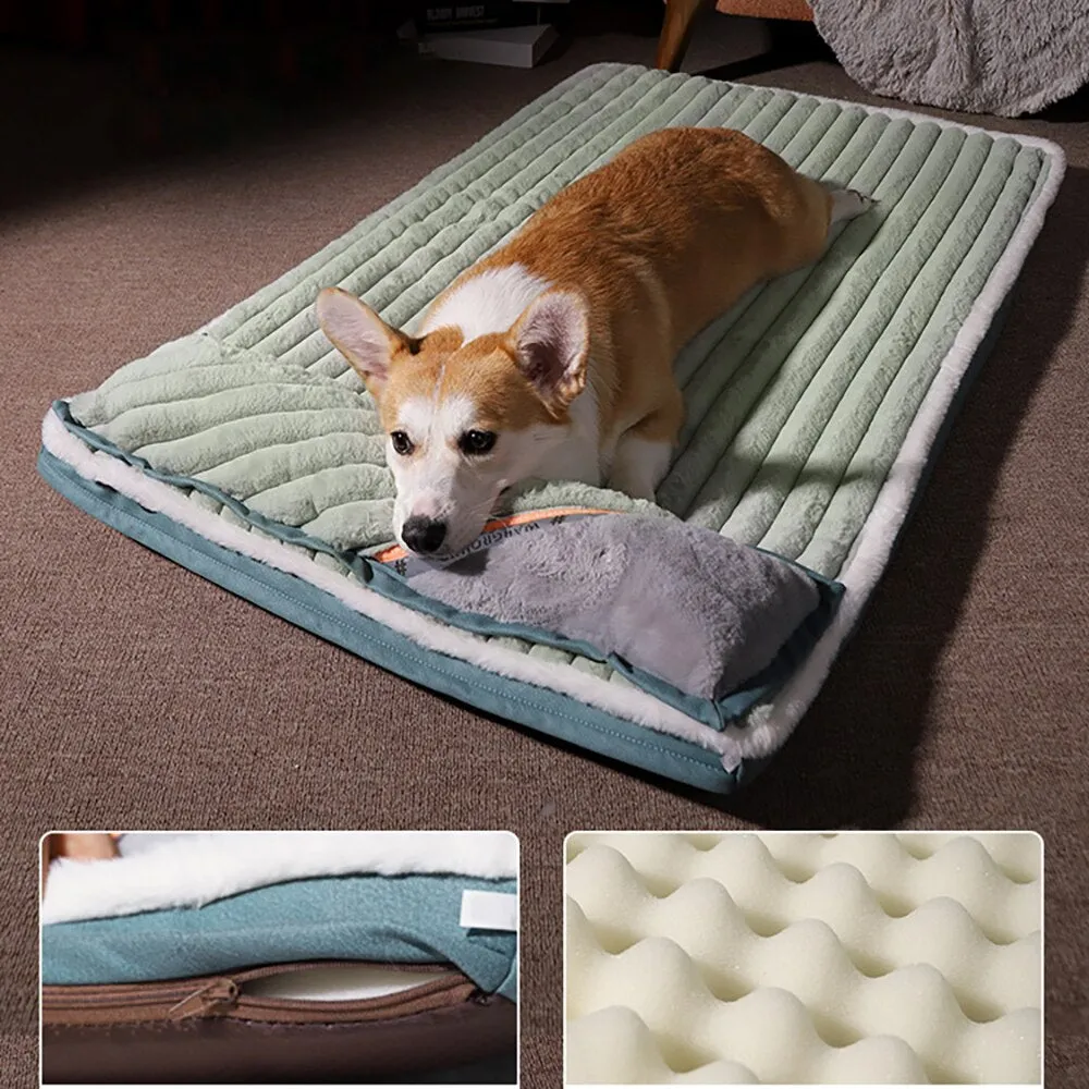 Ultimate Comfort for Your Furry Friends: Dog Bed Padded Cushion for Small Big Dogs - Super Soft Durable Mattress with Removable Pet Mat | Cozy Sleeping Beds and Houses for Cats