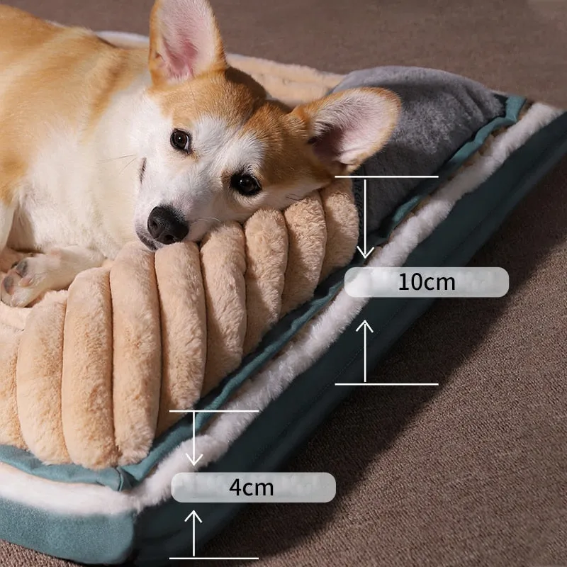 Ultimate Comfort for Your Furry Friends: Dog Bed Padded Cushion for Small Big Dogs - Super Soft Durable Mattress with Removable Pet Mat | Cozy Sleeping Beds and Houses for Cats