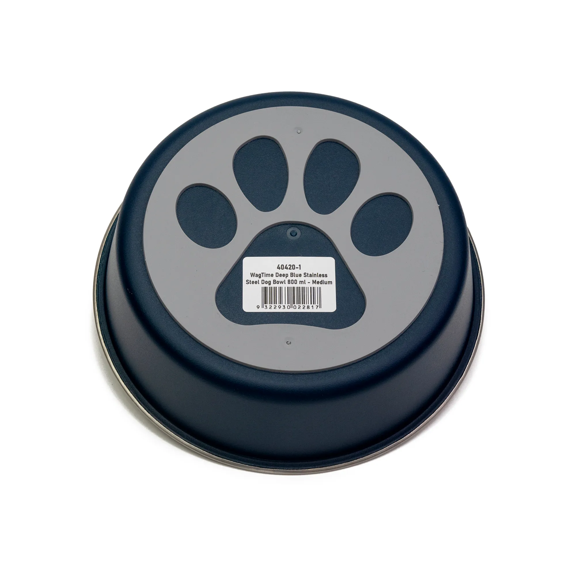 WagTime - Deep Blue Stainless Steel Dog Bowl (Medium)