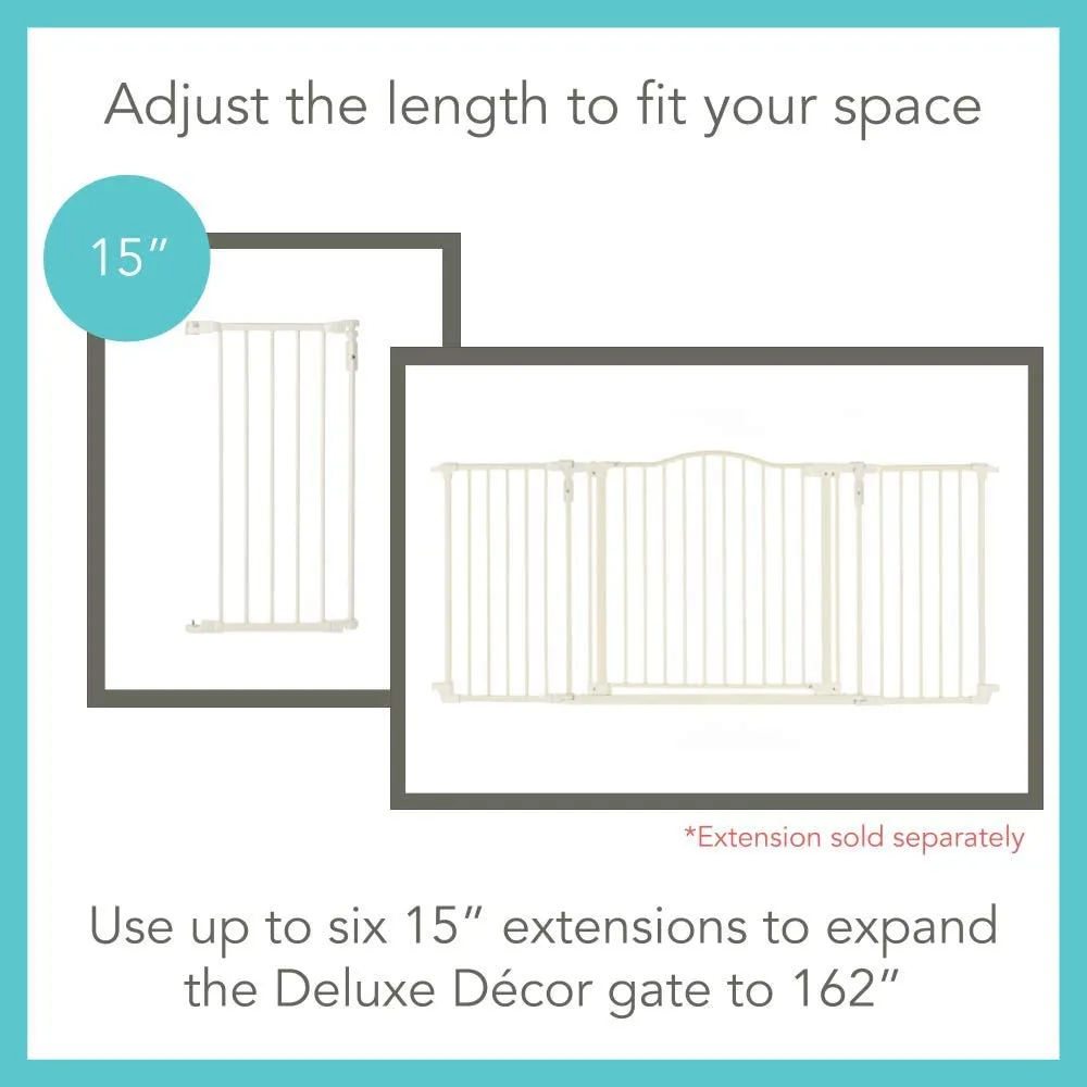 Wall Mounted Pet Gate - Fits Openings 28" - 31.5" wide - North States Deluxe Décor